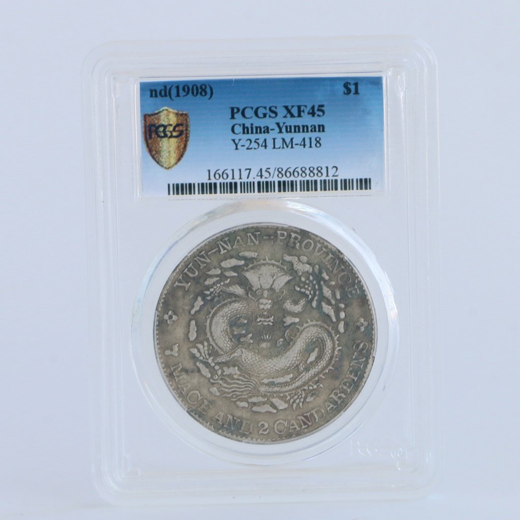 1908 Chinese Empire Coins China Dragon Silver Coins PCGS XF45 (1 of 4)