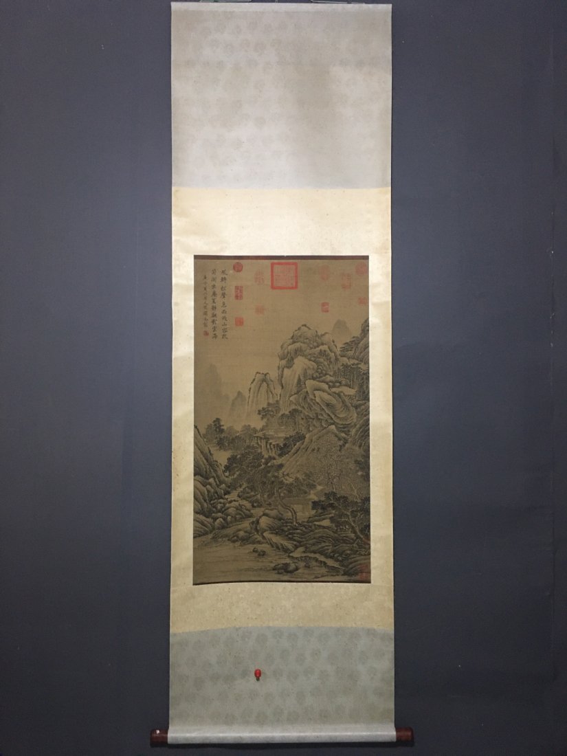 A CHINESE LANDSCAPE PAINTING BY GUAN TONG IN SCROLL (1 of 9)
