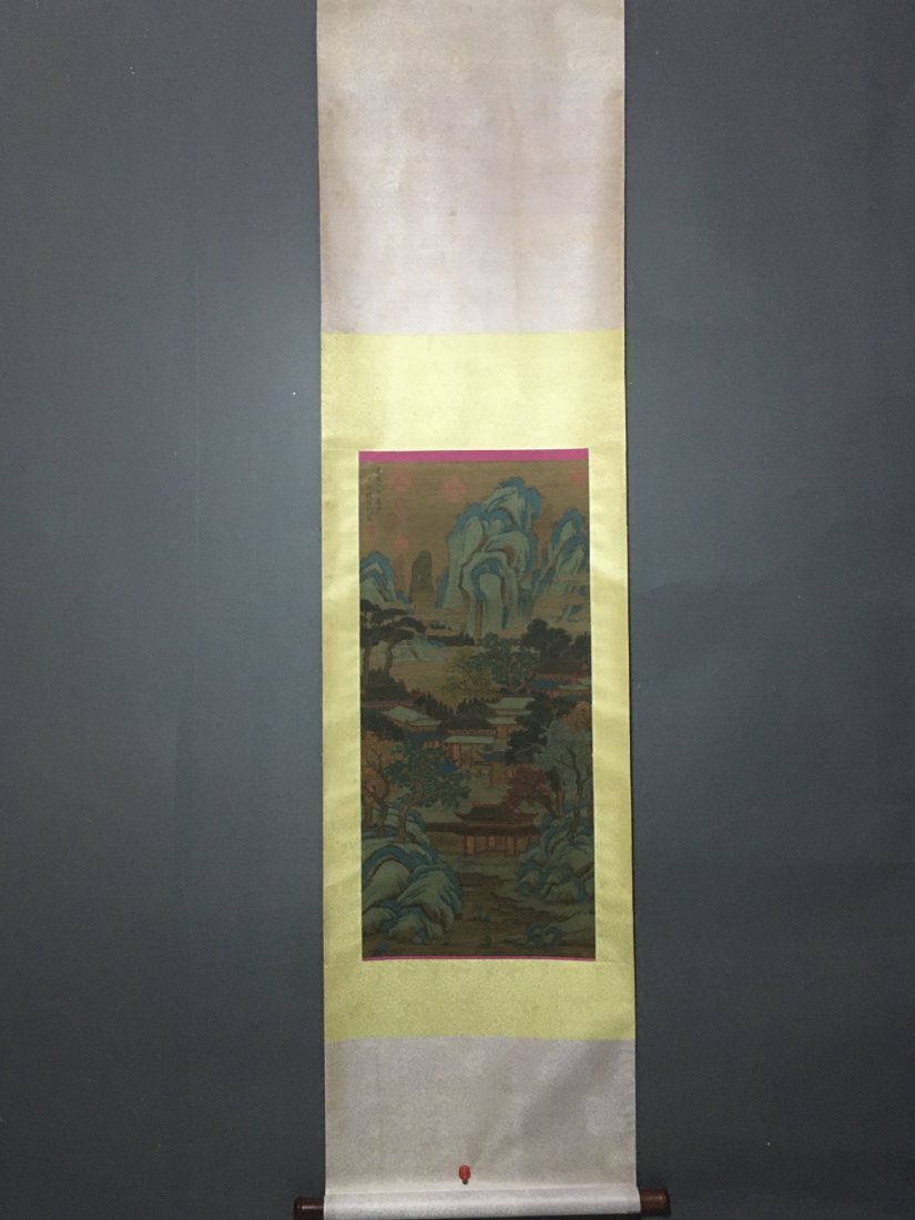 A CHINESE LANDSCAPE PAINTING BY ZHAO BOJU IN SCROLL (1 of 9)