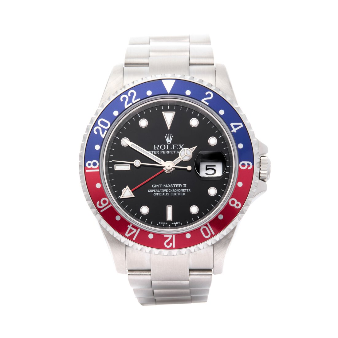 ROLEX GMT-MASTER II "PEPSI" STAINLESS STEEL WATCH 16710 W009080: ROLEX GMT-MASTER II "PEPSI" STAINLESS STEEL WATCH 16710 W009080