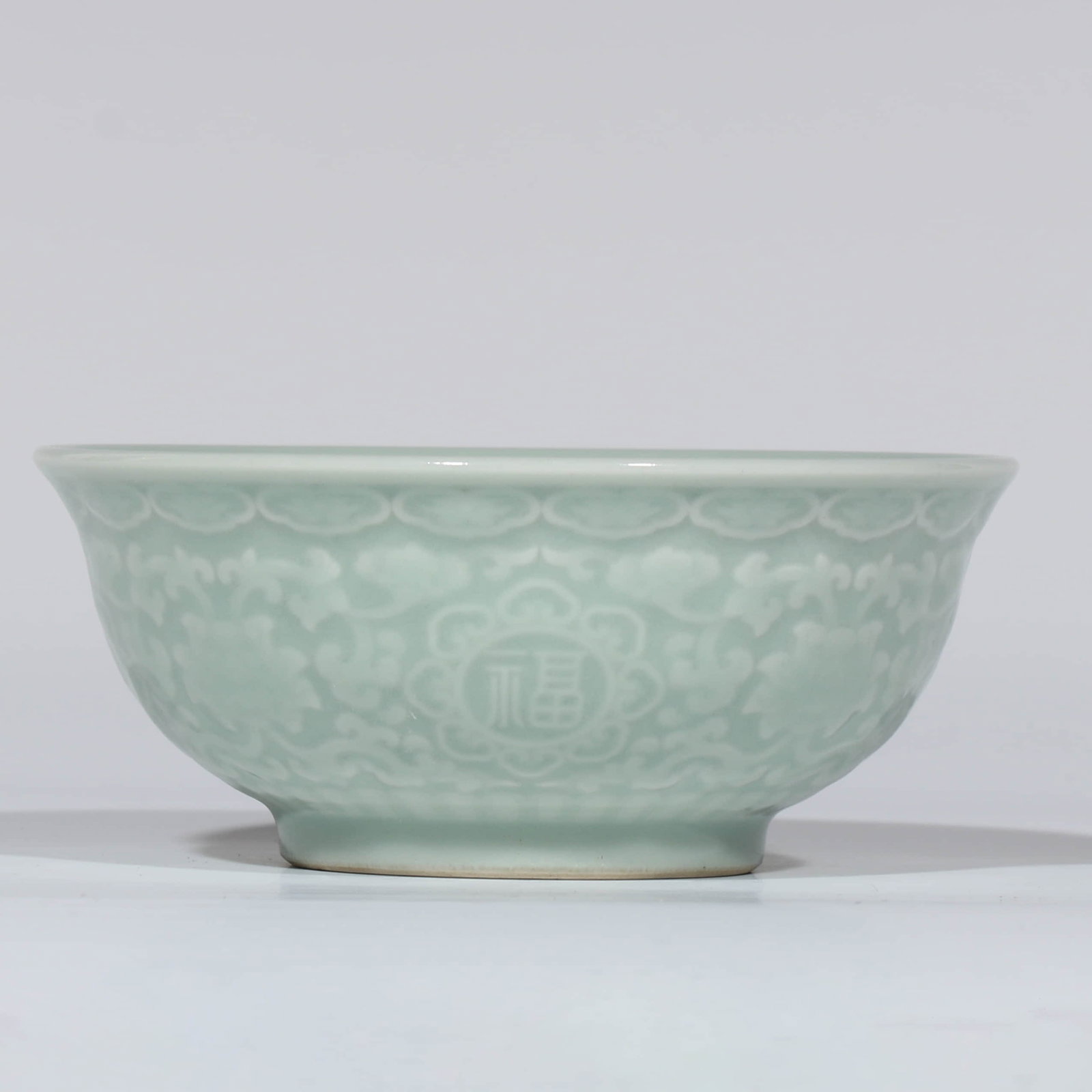 A Carved Celadon-Glazed Flowers Bowl (1 of 6)