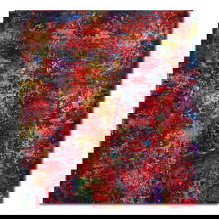 GERHARD RICHTER (B.1932), ATTRIBUTED TO, OIL ON CANVAS: Signed (reverse) Image Size: 47 1/8 by 42 1/2 inches (120 by 108 cm) All measurements are approximate. Gerhard Richter (b. 1932) is a German painter known for his diverse range of styles and technique