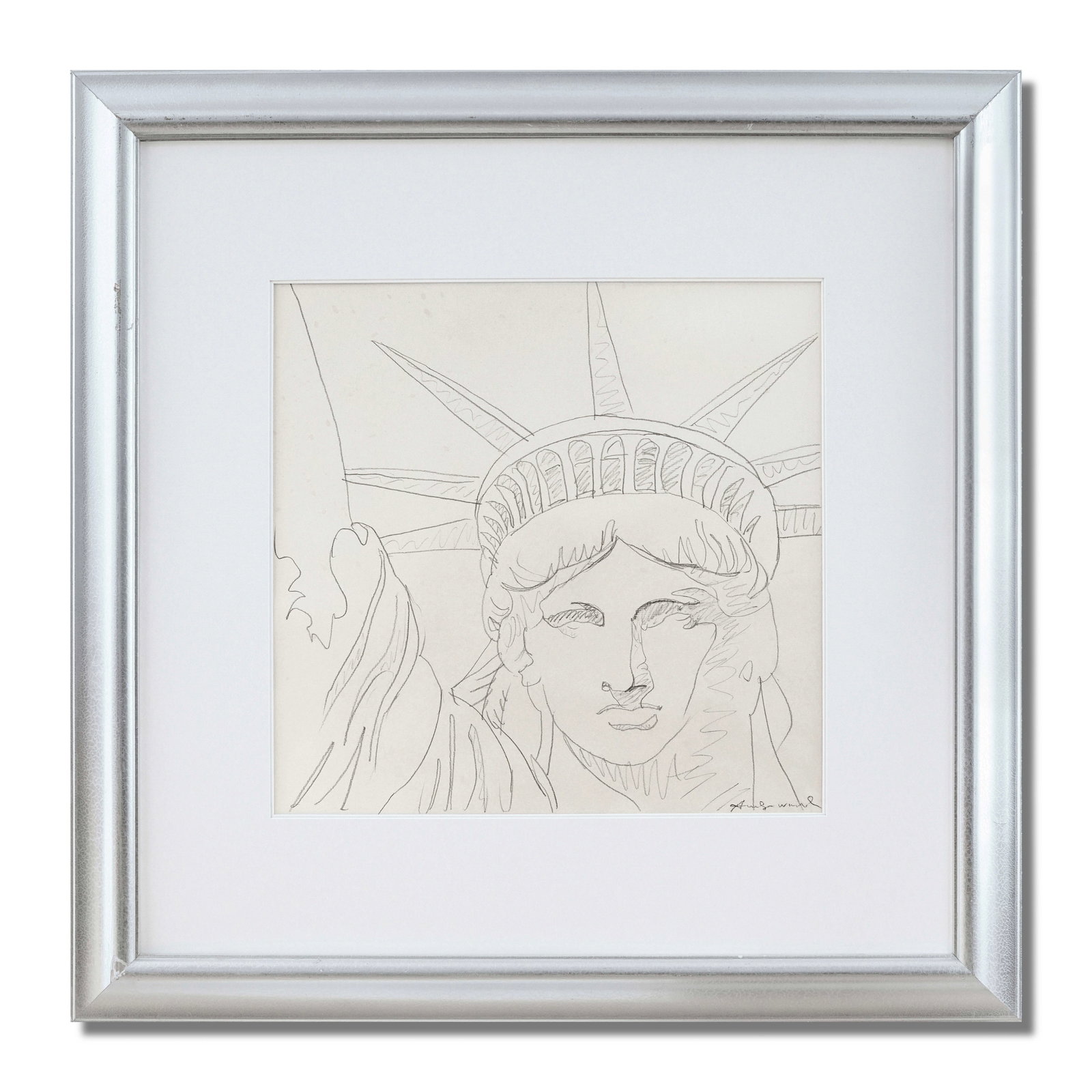 ANDY WARHOL (1928-1987), ATTRIBUTED TO, PENCIL ON PAPER: Signed (lower right) Image Size: 19 5/8 by 18 7/8 inches (50 by 48 cm) All measurements are approximate. Andy Warhol (1928-1987) was an iconic American artist, filmmaker, and leading figure in the Pop