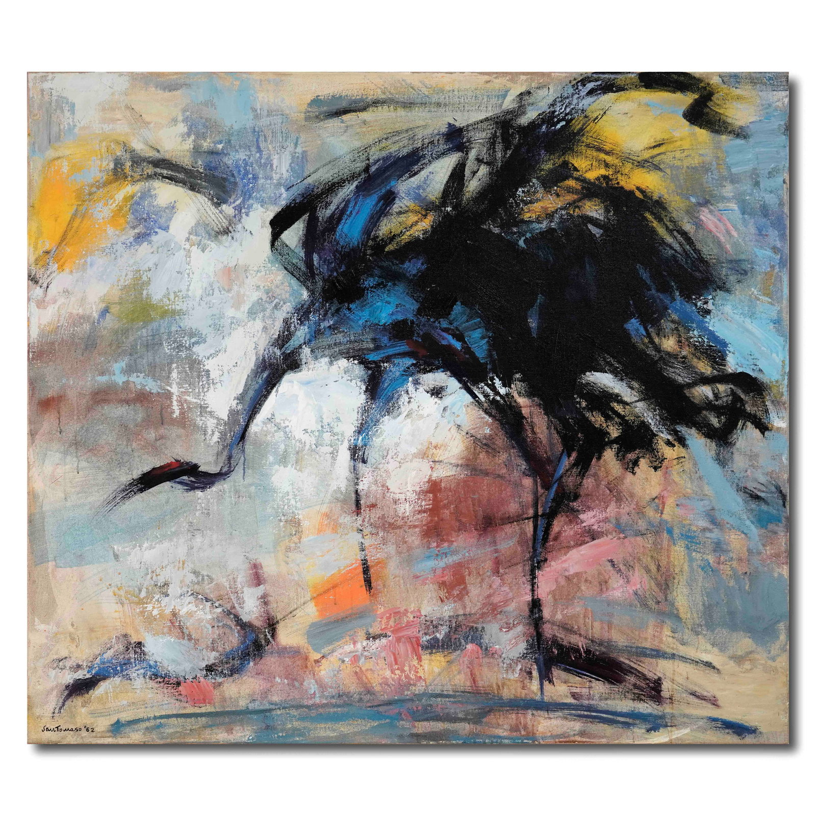 GIUSEPPE SANTOMASO (1907-1990), ATTRIBUTED TO, OIL ON CANVAS (1 of 3)