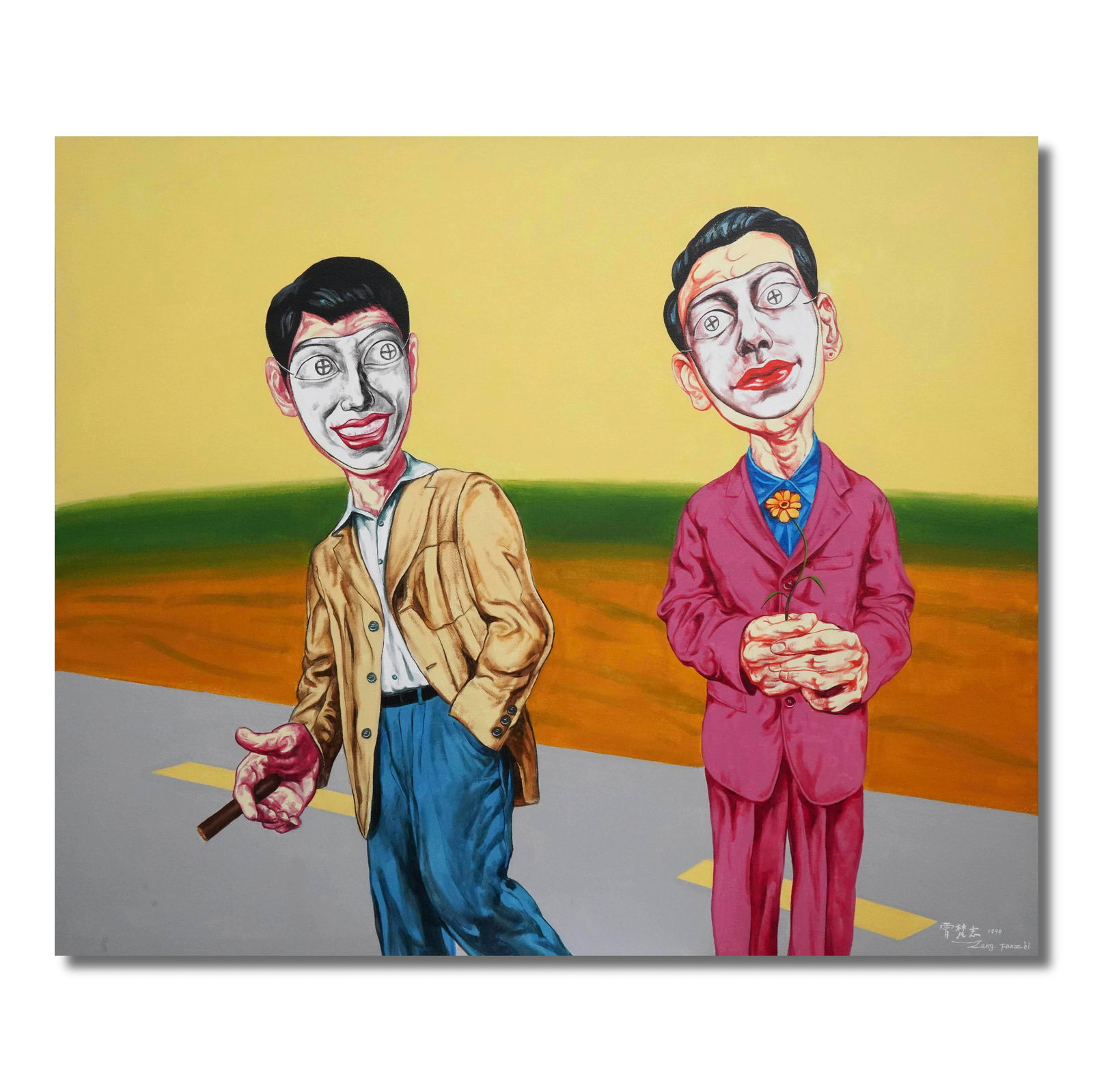 ZENG FANZHI (B.1964), ATTRIBUTED TO, OIL ON CANVAS (1 of 3)