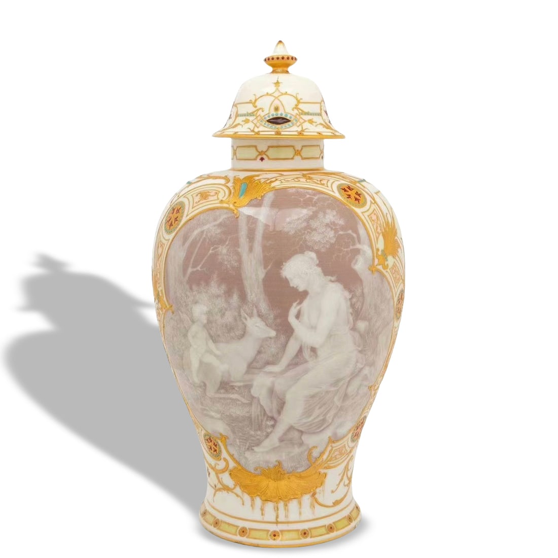 LATE 19TH CENTURY KPM PORCELAIN VASE WITH RAISED FLORAL DECORATION (1 of 3)