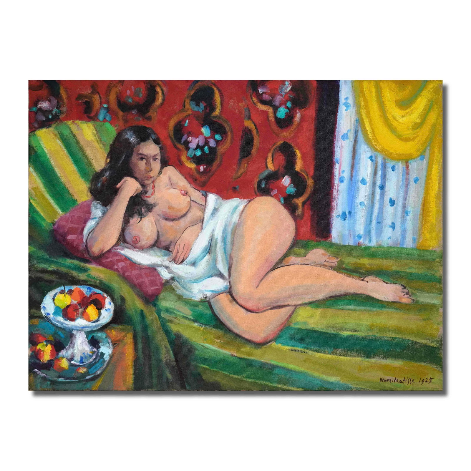 HENRI MATISSE (1869-1954), ATTRIBUTED TO, OIL ON CANVAS: Image Size: 80 by 60 cm (31 3/8 by 23 1/2 inches) Signed (lower right) This painting comes with a COA issued by Artist Museums. Henri Matisse (1869-1954) was a groundbreaking French artist whose contr