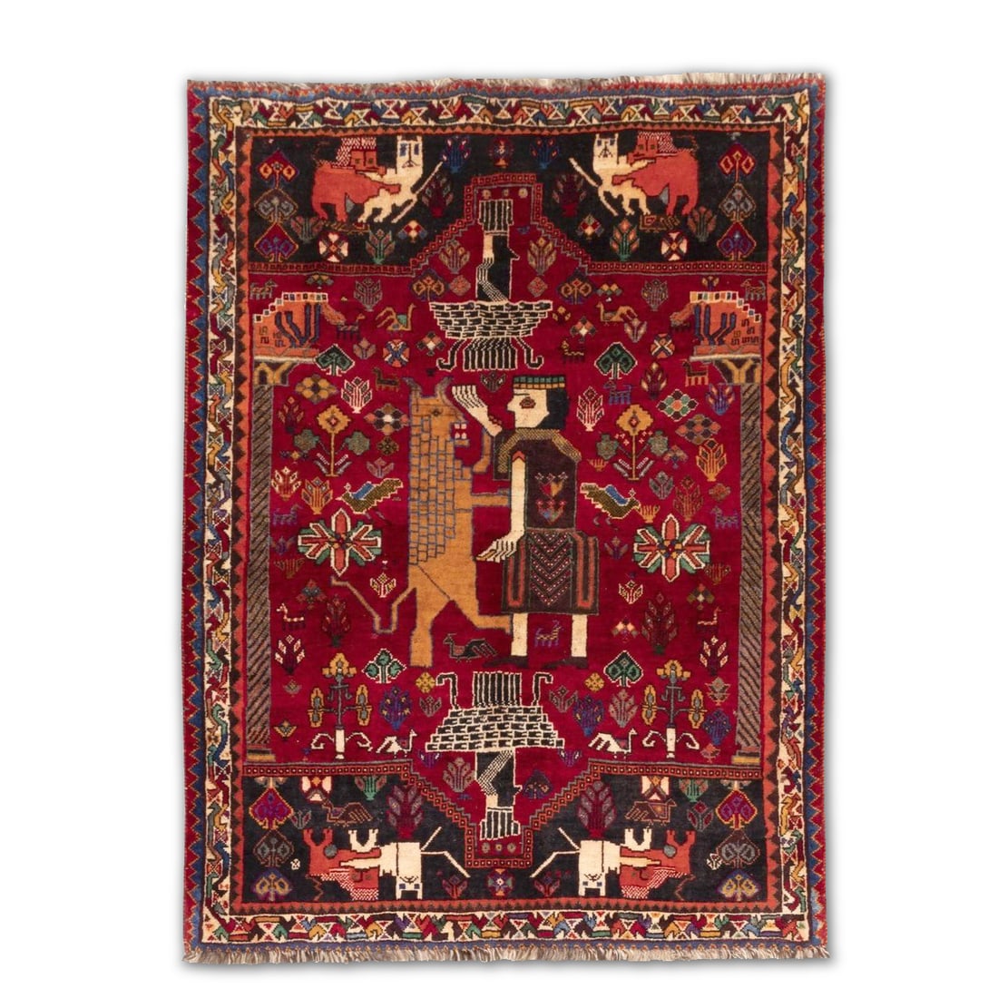 1940S SHIRAZ GABBEH WOOL HAND-WOVEN RUG WITH PLANT DYES (1 of 2)