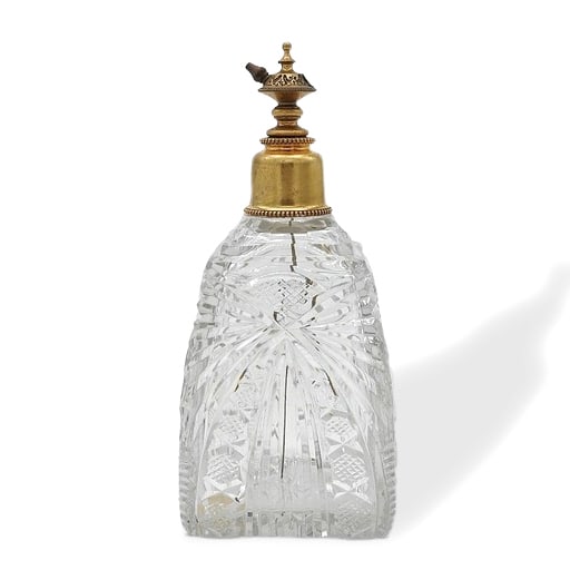 19TH CENTURY FRENCH CRYSTAL ANTIQUE PERFUME BOTTLE (1 of 5)