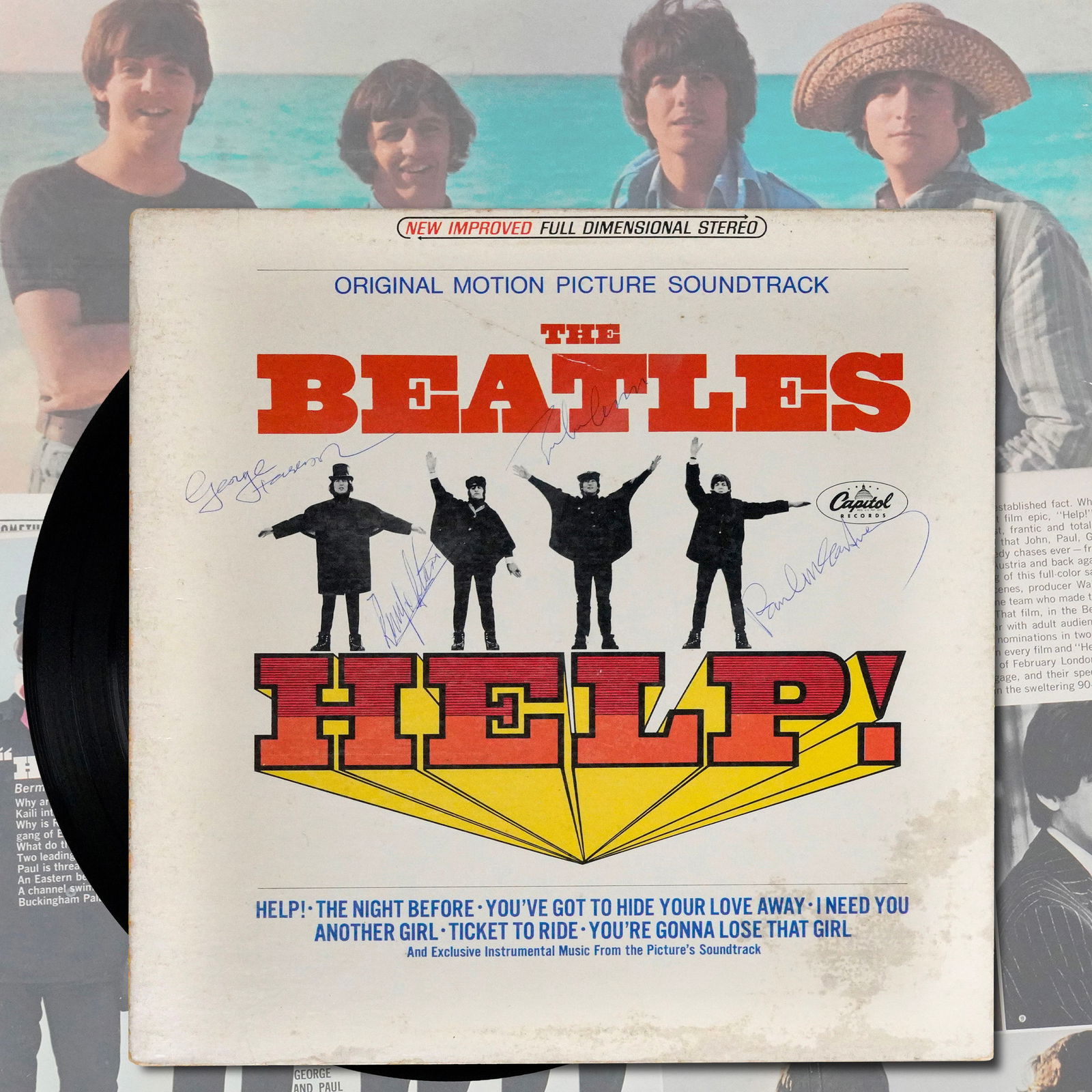 HELP! THE BEATLES LPレコード サイン入り HELP! THE BEATLES LP