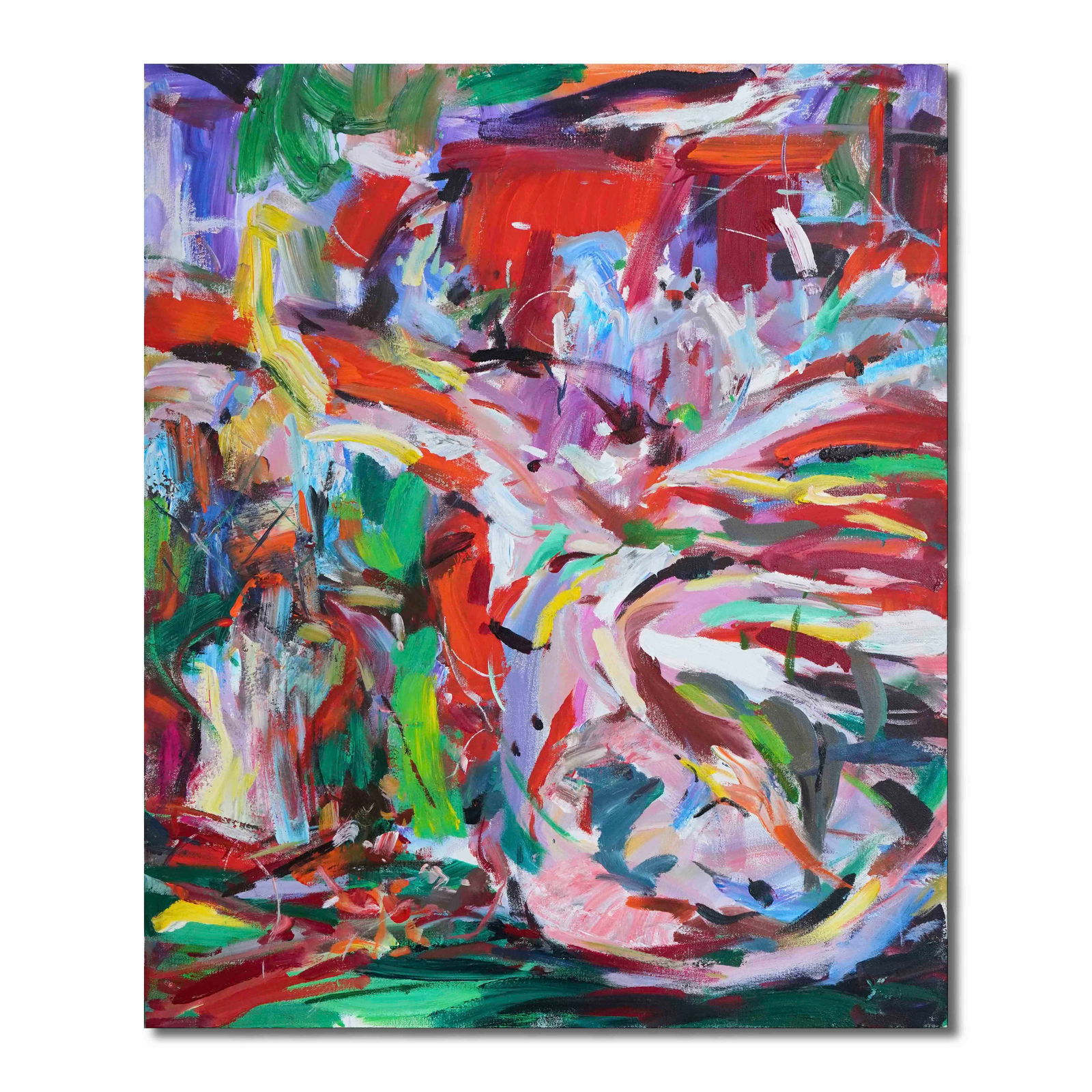 CECILY BROWN (B.1969), ATTRIBUTED TO, OIL ON CANVAS: Image Size: 120 by 100 cm (47 1/8 by 39 1/4 inches) Signed (reverse) This painting comes with a COA issued by Artist Museums. Cecily Brown is a contemporary British artist known for her vibrant and dy
