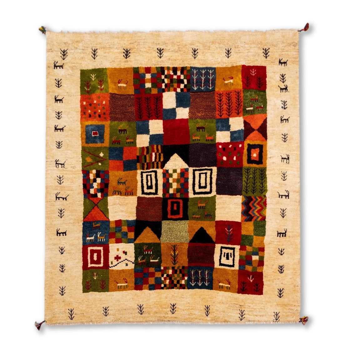 1980S HAND-WOVEN GABBEH WOOL RUG (1 of 4)