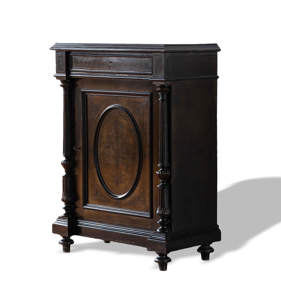 EARLY 20TH CENTURY FRENCH ANTIQUE CARVED CABINET (1 of 4)