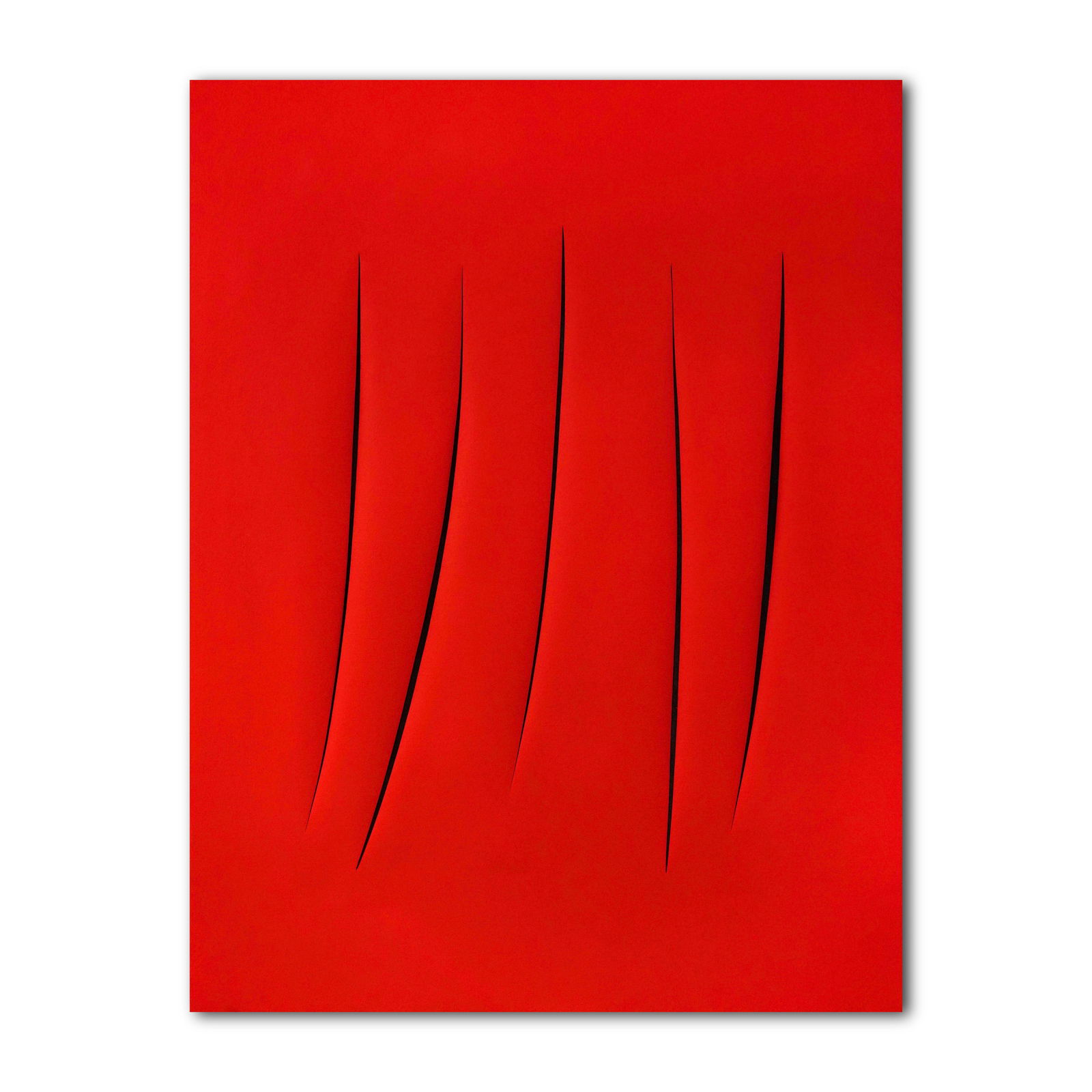 LUCIO FONTANA (1907-1968), ATTRIBUTED TO, WATERPAINT ON CANVAS (1 of 3)