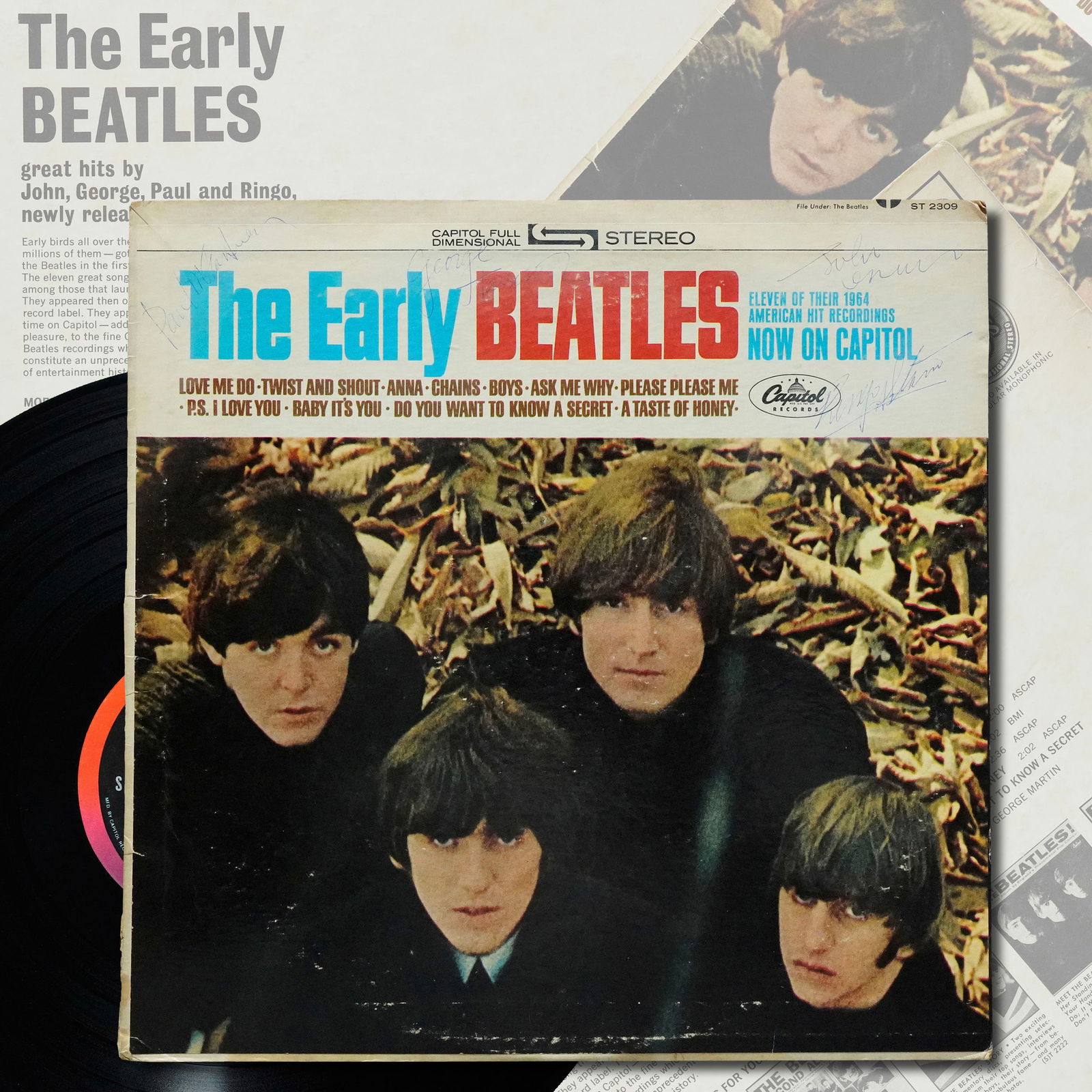 THE BEATLES – THE EARLY BEATLES LP, SIGNED BY ALL FOUR MEMBERS (1 of 5)