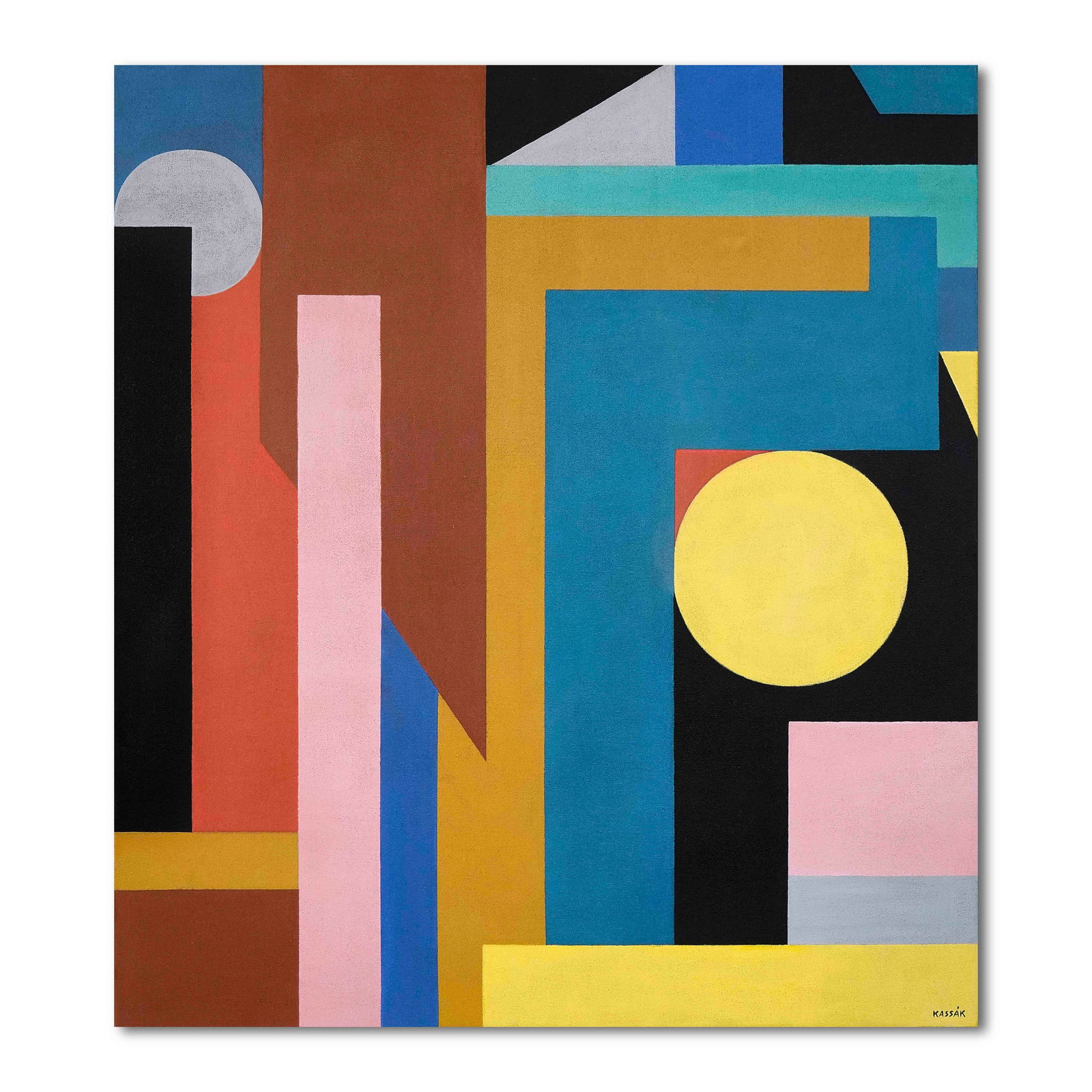 LAJOS KASSAK (1887-1967), ATTRIBUTED TO, OIL ON CANVAS (1 of 3)