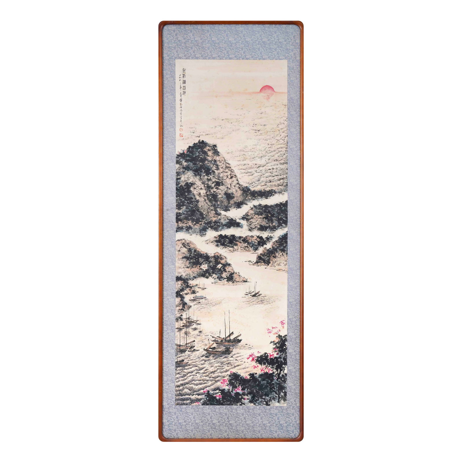 FU BAOSHI (1904-1965), ATTRIBUTED TO, INK ON PAPER: Image Size (excluding frame): 108.5 cm x 34 cm (42 3/4 in x 13 3/8 in) Fu Baoshi (1904-1965), a towering figure in modern Chinese painting, was born in Xinyu, Jiangxi. Renowned for his bold landscapes