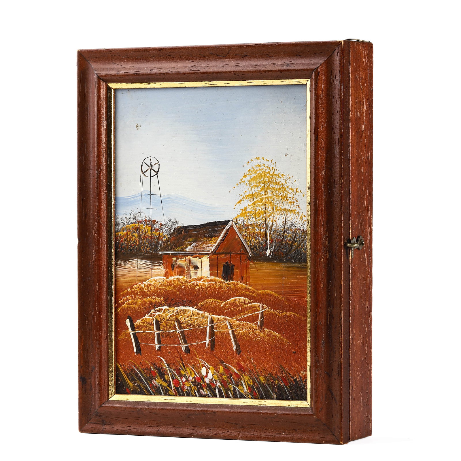 FRAMED PAINTING WITH A HIDDEN JEWELRY CABINET, AUTUMN LANDSCAPE (1 of 3)