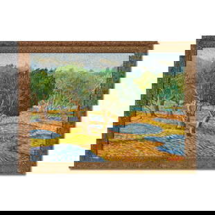 VINCENT VAN GOGH (1853-1890), ATTRIBUTED TO, OIL ON CANVAS: Signed (lower right) Image Size (excluding frame): 69.3 x 50 cm (27 1/4 x 19 3/4 in) Framed dimensions: 80 x 60 cm (31 1/2 x 23 5/8 in) This painting comes with COA. Vincent van Gogh (1853-1890) was a