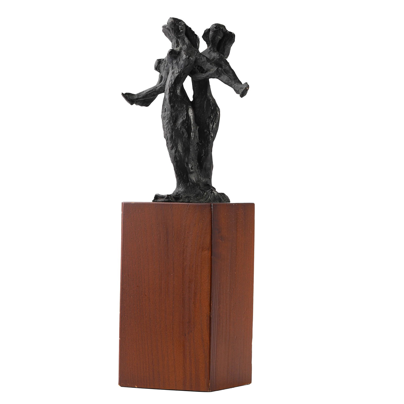A BRONZE SCULPTURE OF A DANCING FEMALE FIGURE (1 of 5)