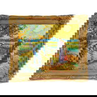 VINCENT VAN GOGH (1853-1890), ATTRIBUTED TO, OIL ON CANVAS: Signed (lower left) Image Size (excluding frame): 49.6 x 40 cm (19 1/2 x 15 3/4 in) Framed dimensions: 63 x 52.5 cm (24 3/4 x 20 5/8 in) This painting comes with COA. Vincent van Gogh, born in 1853 in