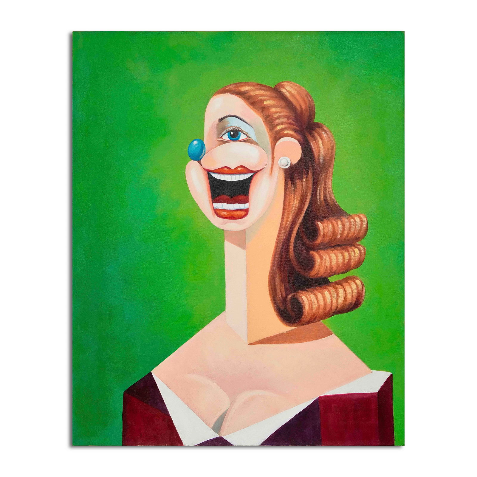 GEORGE CONDO (B.1957), ATTRIBUTED TO, OIL ON CANVAS: Image Size: 101.6 cm x 81.3 cm (40 in x 32 in) All measurements are approximate. Signed (reverse) This painting comes with a COA issued by Artist Museums. George Condo (1957-) is one of the most influ