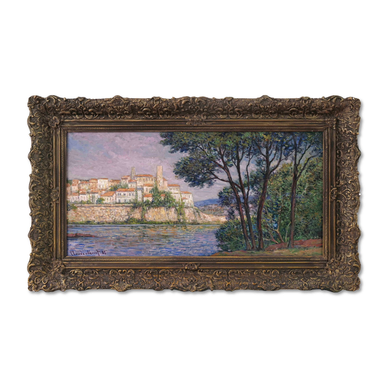 CLAUDE MONET (1840-1926), ATTRIBUTED TO, OIL ON CANVAS: Signed (lower left) Image Dimensions: 15 1/2 x 31 1/2 in (39.5 x 80 cm) Framed Dimensions: 38 5/8 x 22 7/8 in (98 x 58 cm) This painting comes with COA. Claude Monet (1840-1926) was one of the foundin
