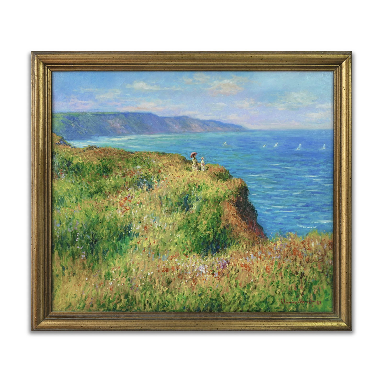 CLAUDE MONET (1840-1926), ATTRIBUTED TO, OIL ON CANVAS: Signed (lower right) This painting comes with COA. Image Dimensions: 23 5/8 x 19 3/4 in (60 x 50 cm) Frame Dimensions: 26 3/4 x 23 5/8 in (68 x 60 cm) This exceptional work, attributed to Claude Monet