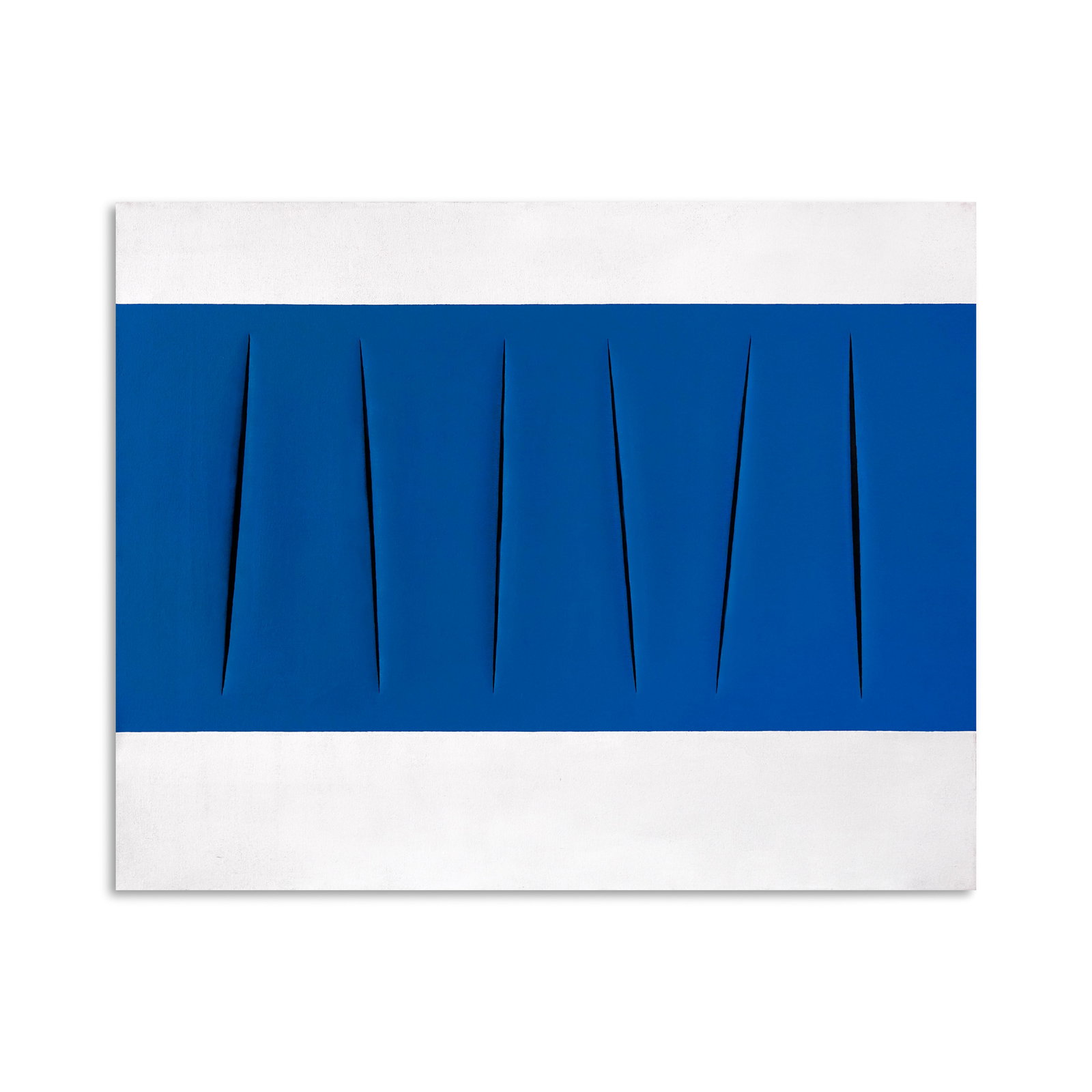 LUCIO FONTANA (1907-1968), ATTRIBUTED TO, WATERPAINT ON CANVAS (1 of 3)