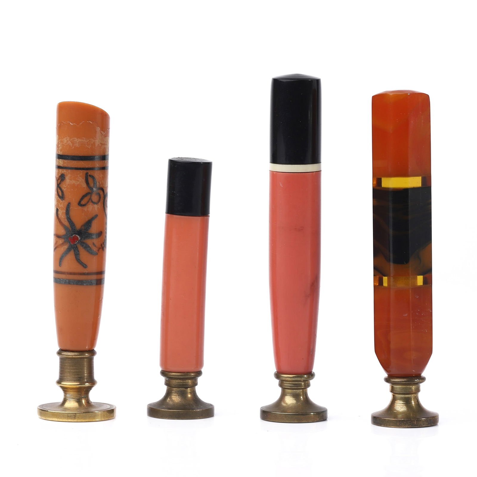 A SET OF FOUR ANTIQUE WAX SEAL STAMPS (1 of 2)