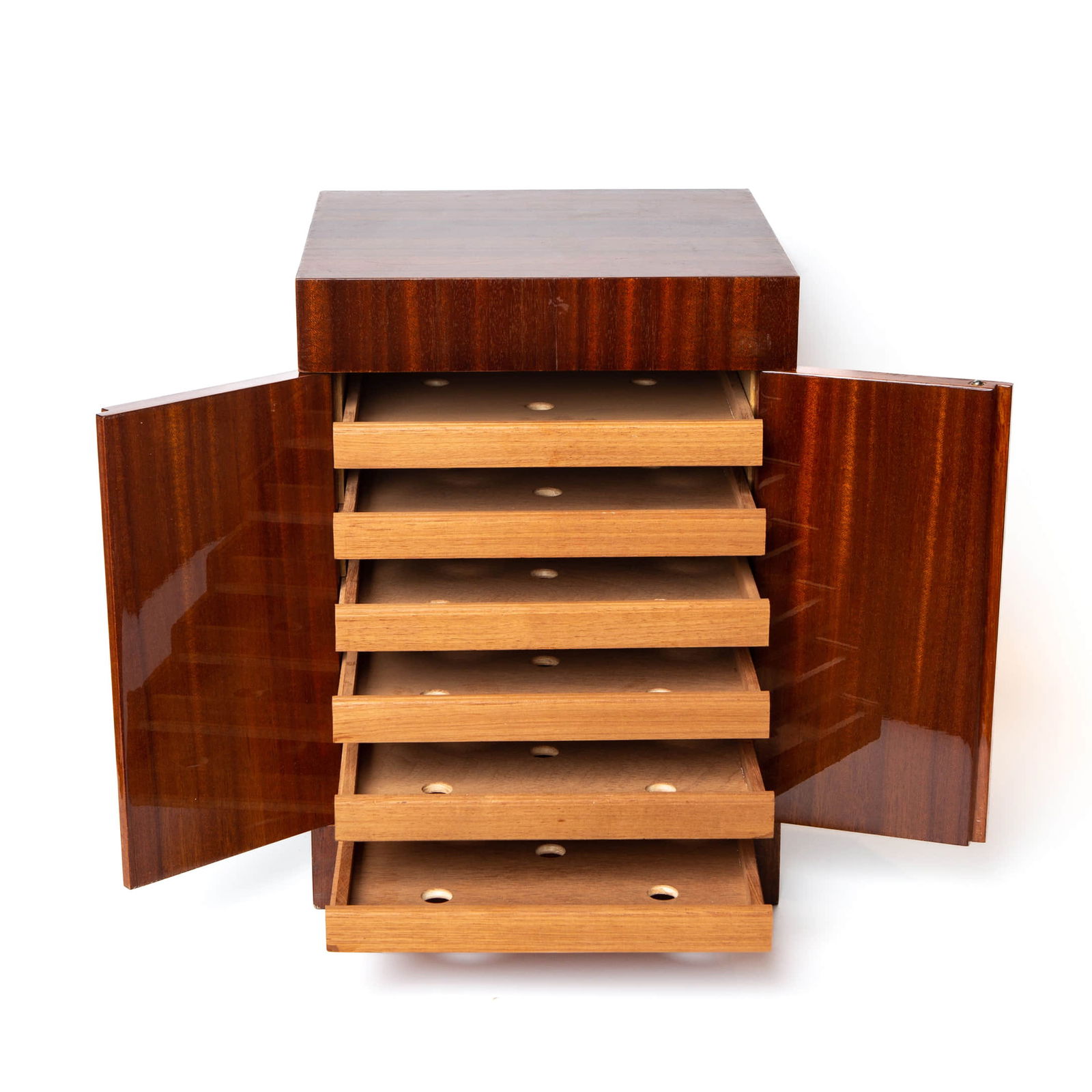 BRITISH SOLID WOOD CIGAR CABINET (1 of 8)