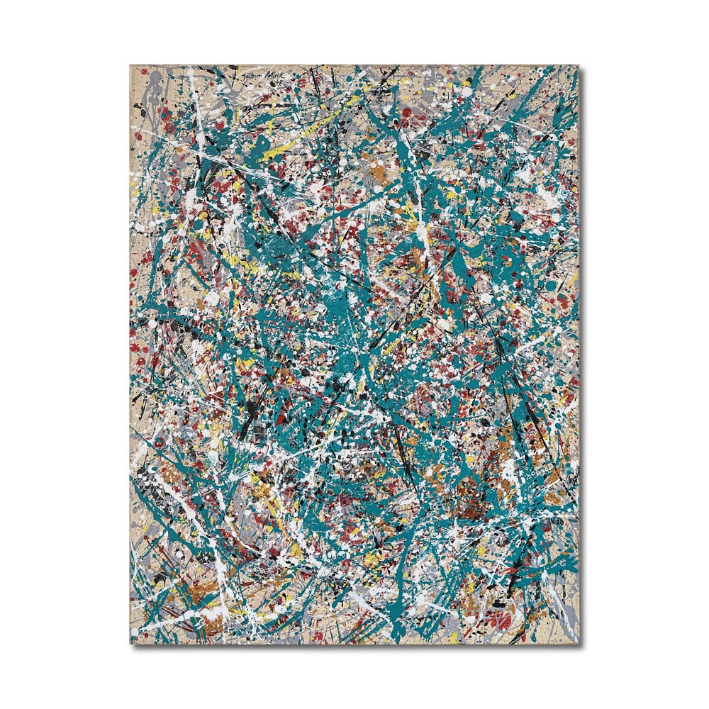 JACKSON POLLOCK (1912-1956), ATTRIBUTED TO, OIL AND ENAMEL ON CANVAS: Signed (upper left) Image Dimensions: 33 x 25 1/2 in (83.5 x 65 cm) This painting comes with COA. Jackson Pollock, one of the most transformative figures of twentieth century American art, stands at t