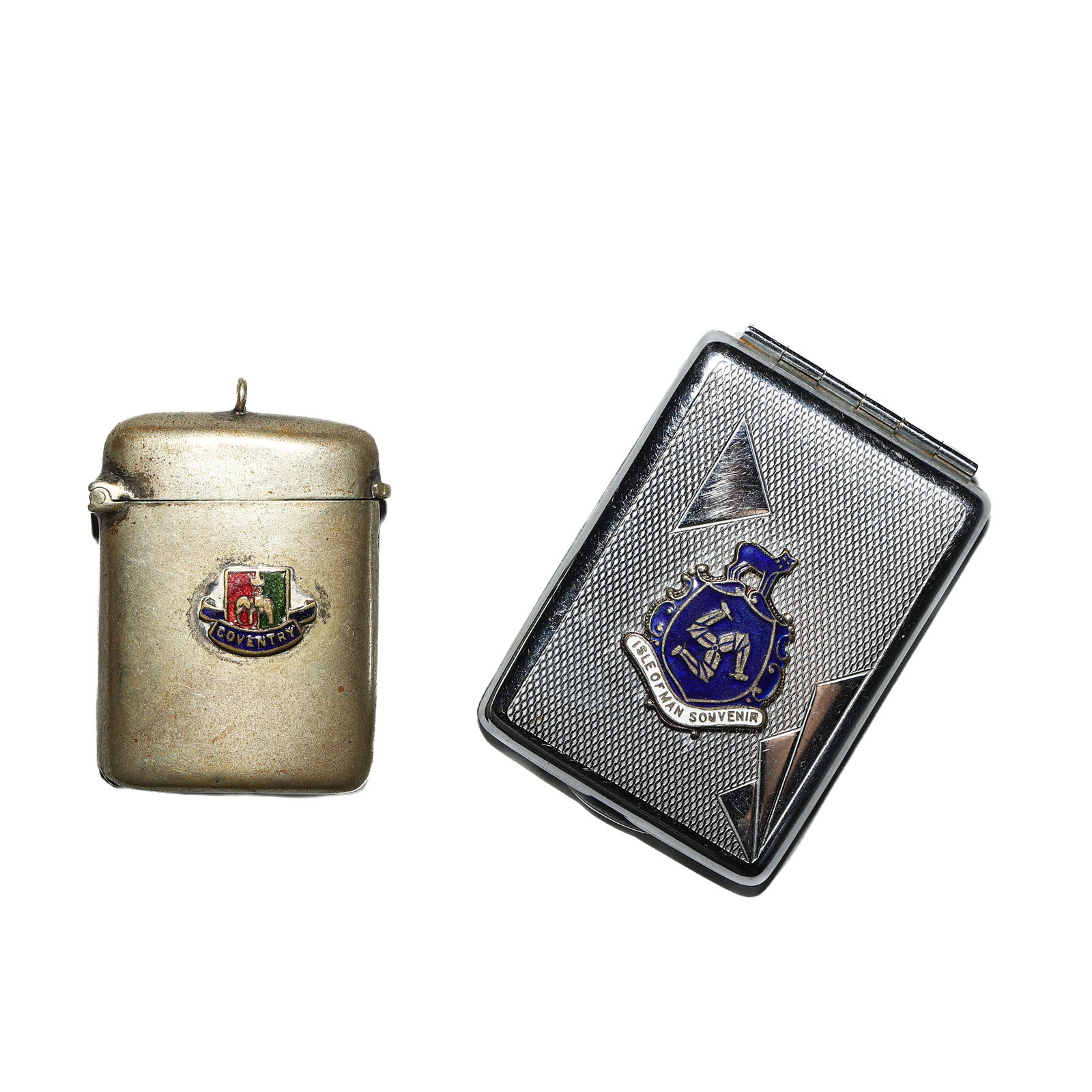 A PAIR OF ENGLISH ENAMELLED SOUVENIR CASES, EARLY 20TH CENTURY (1 of 7)