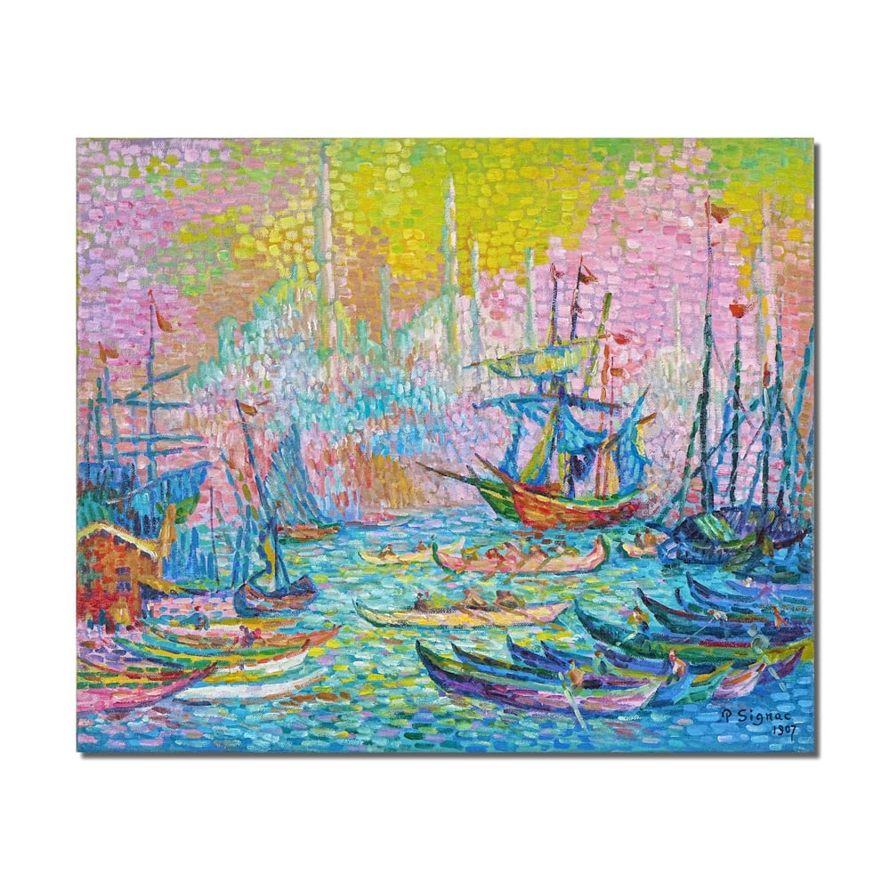 PAUL SIGNAC (1863-1935), ATTRIBUTED TO, OIL ON CANVAS: Signed (lower right) Image Dimensions: 19 3/4 x 23 3/4 in (50 x 60 cm) This painting comes with COA. Paul Signac was a central figure of Neo-Impressionism and one of the most rigorous theorists of col
