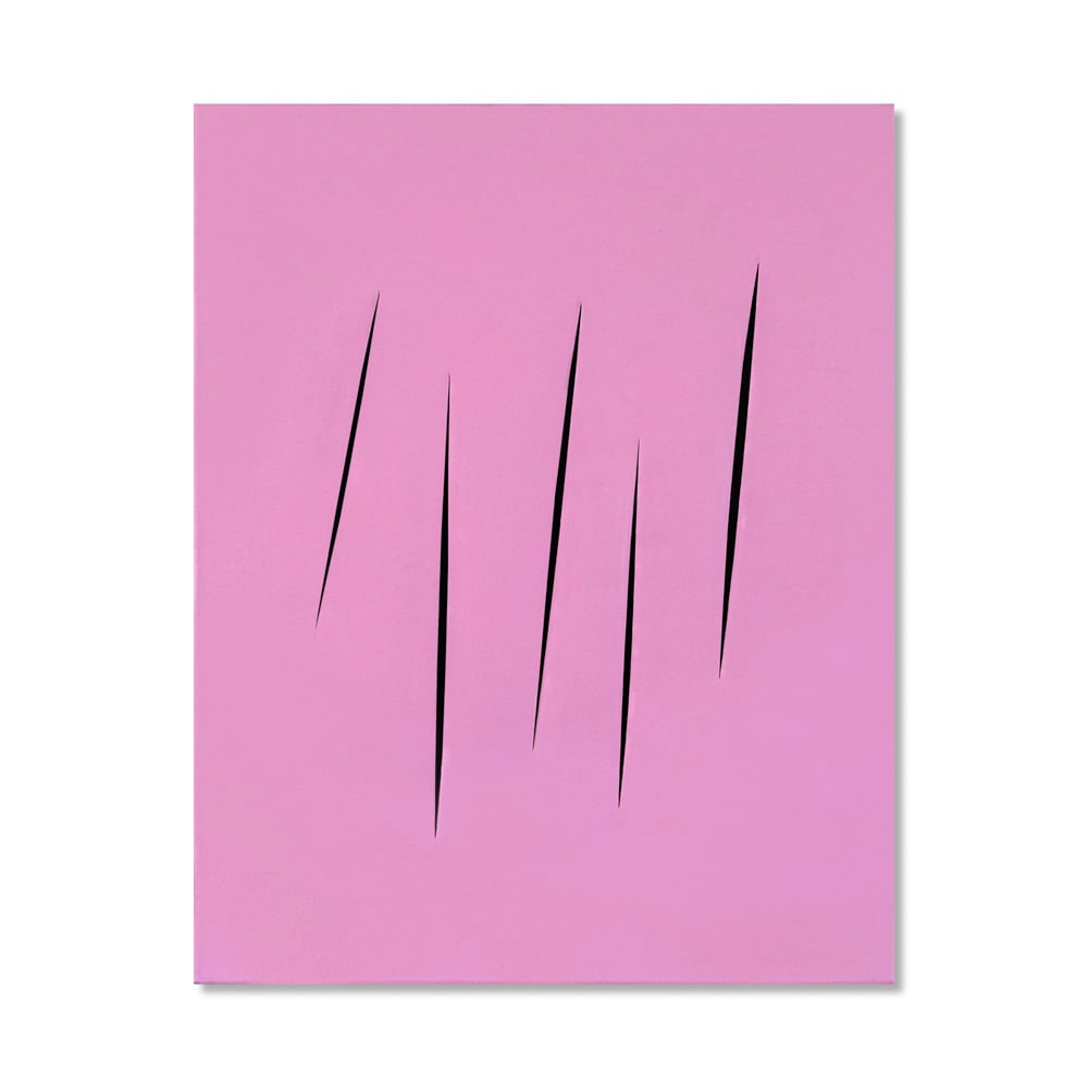 LUCIO FONTANA (1899-1968), ATTRIBUTED TO, WATERPAINT ON CANVAS (1 of 3)
