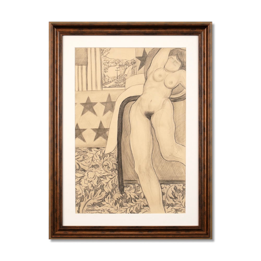 TOM WESSELMANN (1931-2004), ATTRIBUTED TO, CHARCOAL ON PAPER: Signed (lower left) Image Dimensions: 23 3/8 x 15 3/4 in (59.3 x 40 cm) Framed Dimensions: 30 1/2 x 22 7/8 in (77.5 x 58 cm) This painting comes with COA. Tom Wesselmann stands among the most influent