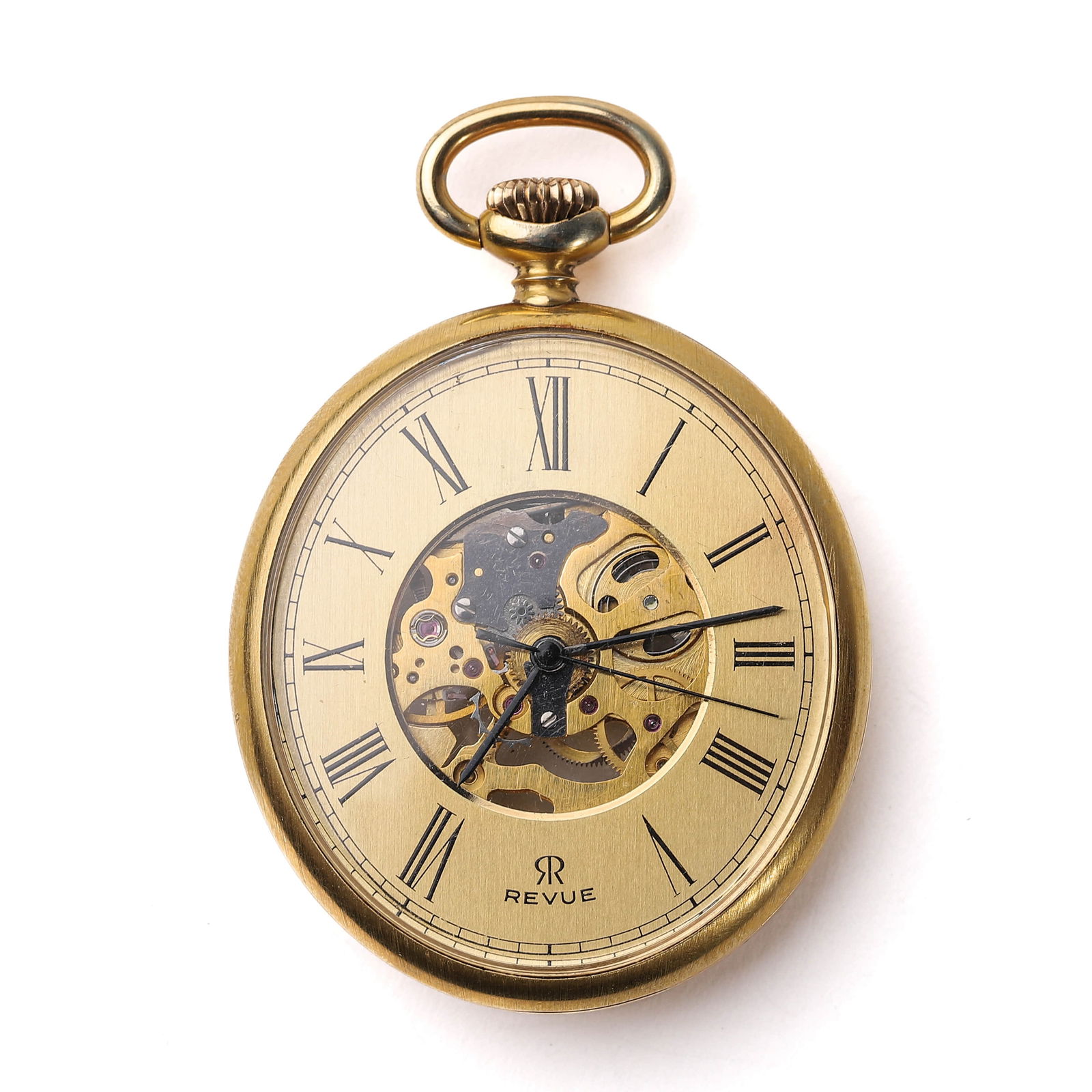 REVUE SKELETON GOLD POCKET WATCH (1 of 5)