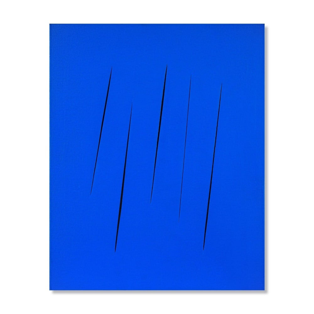 LUCIO FONTANA (1899-1968), ATTRIBUTED TO, WATERPAINT ON CANVAS (1 of 3)