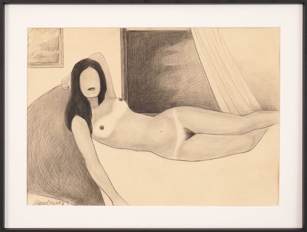 TOM WESSELMANN (1931-2004), CHARCOAL ON PAPER: Image Dimensions: 20 5/8 x 14 5/8 in (52.5 x 37.2 cm) Signed (lower left This painting comes with COA. Tom Wesselmann, one of the leading figures of American Pop Art, is celebrated for his bold reimag