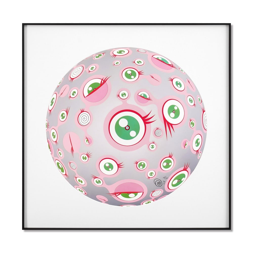 TAKASHI MURAKAMI (B.1962), OFFSET LITHOGRAPH: Image Dimensions: 21 1/4 x 21 1/4 in (54 x 54 cm) Framed Dimensions: 27 3/4 x 27 3/4 in (70.5 x 70.5 cm) Signed (lower right) Takashi Murakami (b. 1962), widely regarded as the foremost figure of cont