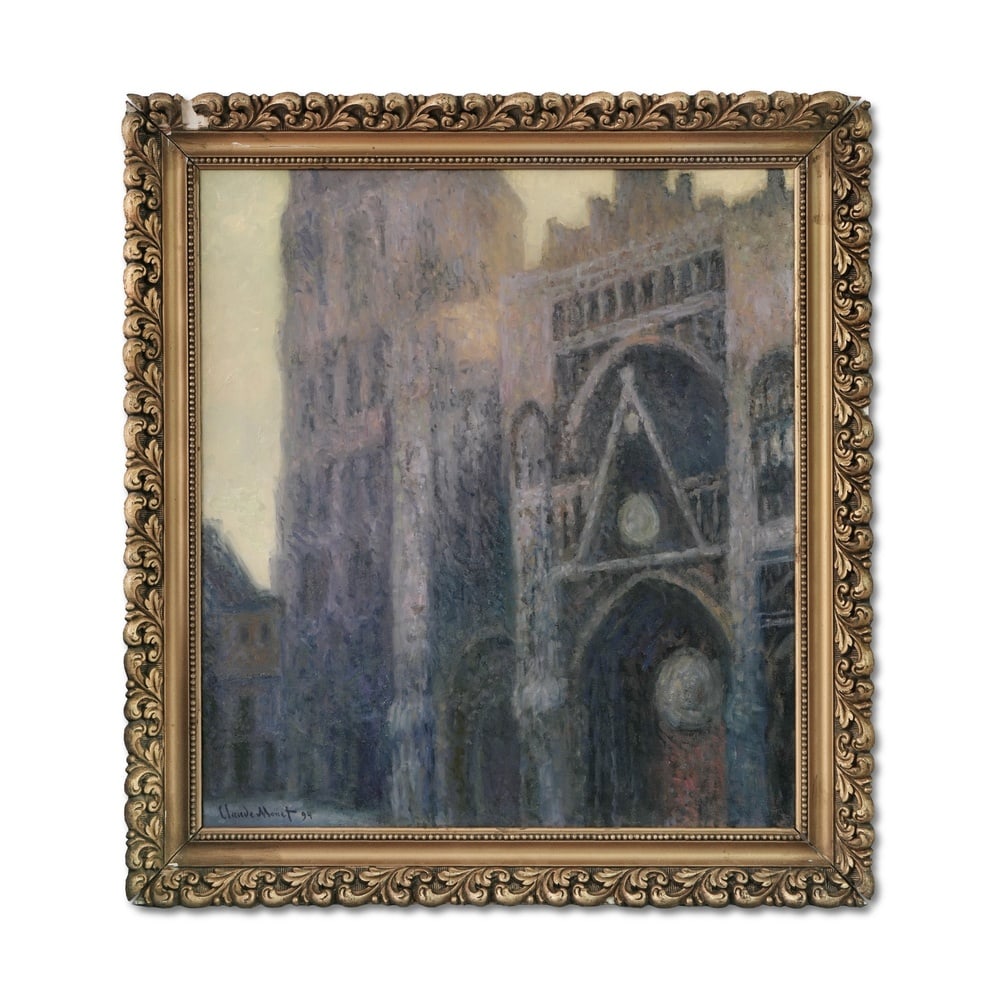 CLAUDE MONET (1840-1926), ATTRIBUTED TO, OIL ON CANVAS: Signed (lower left) Image Dimensions: 27 1/2 x 19 3/4 in (70 x 50 cm) Framed Dimensions: 28 3/4 x 26 3/8 in (73 x 67 cm) This painting comes with COA. Claude Monet, one of the founding figures of Fren