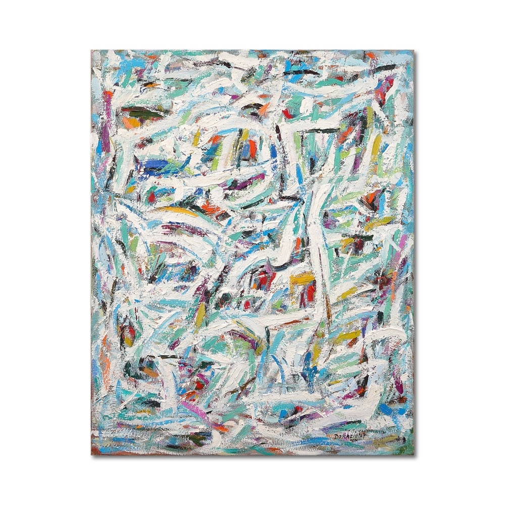 PIERO DORAZIO (1927-2005), ATTRIBUTED TO, OIL ON CANVAS: Signed (lower right) Image Dimensions: 39 3/4 x 31 1/2 in (101 x 80 cm) This painting comes with COA. Piero Dorazio (1927-2005) was a leading figure in post-war Italian abstraction, known for synthesi