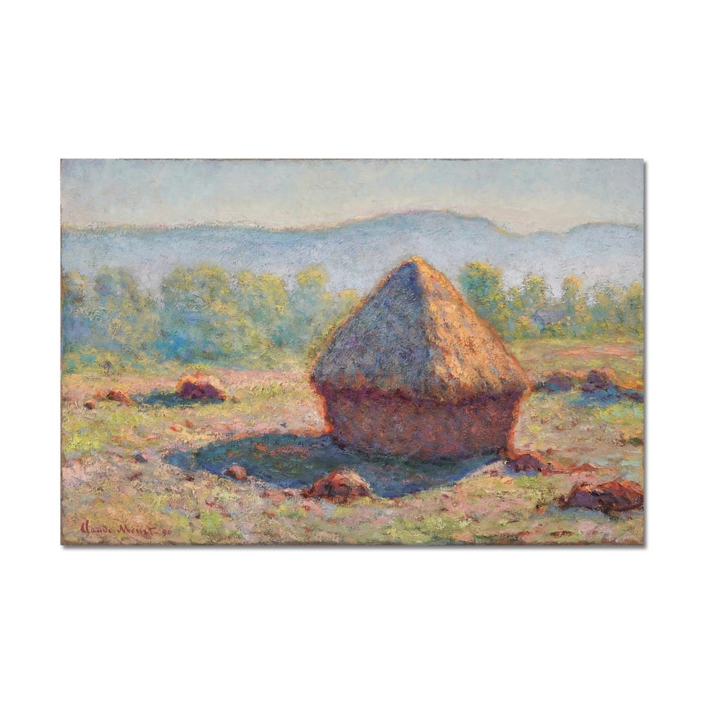 CLAUDE MONET (1840-1926), ATTRIBUTED TO, OIL ON CANVAS: Image Dimensions: 30 x 20 in (70.2 x 50.8 cm) Signed (lower left) This exquisite painting, "Haystacks, End of Summer, Sunlight," was created in 1890 by the French master Claude Monet, one of the found