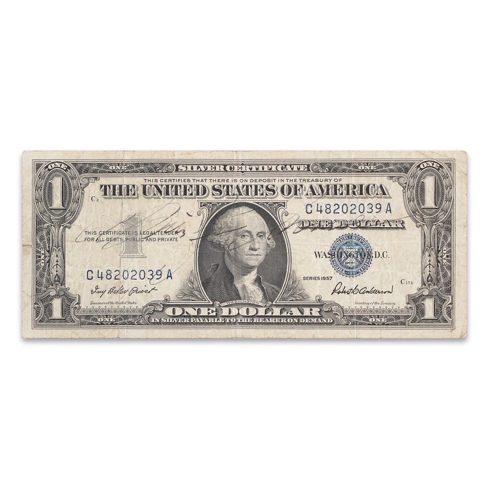MARILYN MONROE SIGNED 1957 ONE DOLLAR SILVER CERTIFICATE (1 of 2)