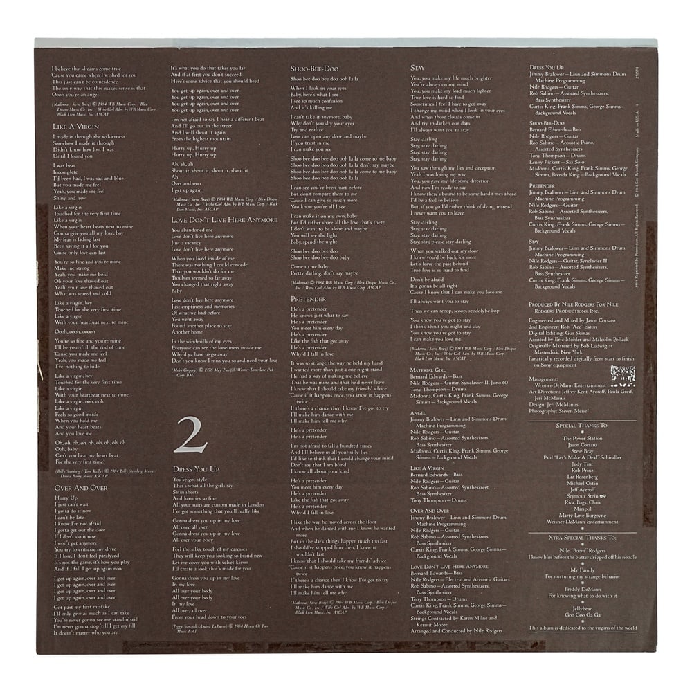 MADONNA SIGNED "LIKE A VIRGIN" US LP - 4