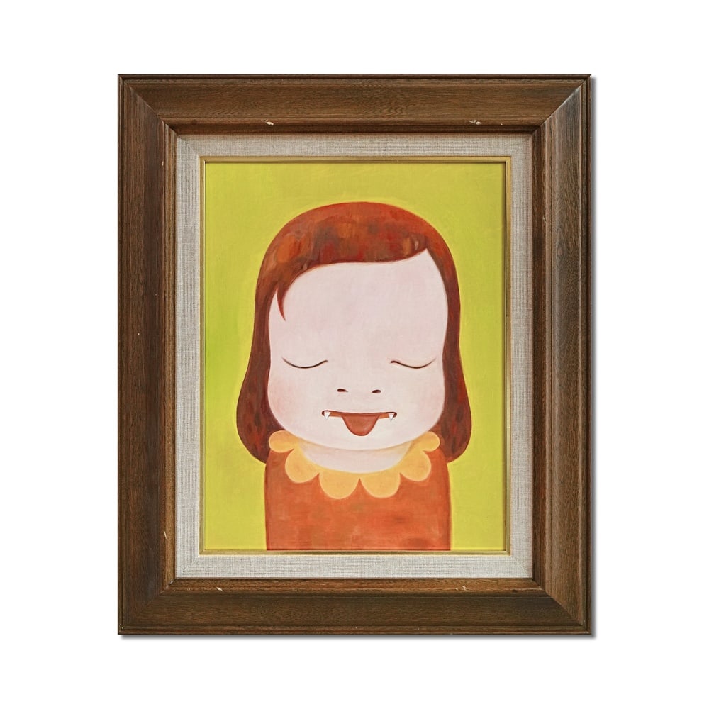 YOSHITOMO NARA (B.1959), ATTRIBUTED TO, ACRYLIC ON CANVAS: Signed (verso) Image Dimensions: 16 x 12 1/2 in (40.8 x 31.8 cm) Framed Dimensions: 23 x 19 1/4 in (58.5 x 49 cm) This painting comes with COA. This painting by Yoshitomo Nara, titled Noctambulant Vam