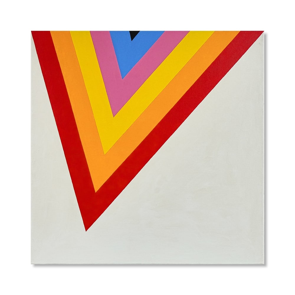 KENNETH NOLAND (1924-2010), ACRYLIC ON CANVAS: Signed (verso) Image Dimensions: 39 3/8 x 39 3/8 in (100 x 100 cm) This painting comes with COA. Kenneth Noland was a central figure in postwar American abstraction and one of the leading voices