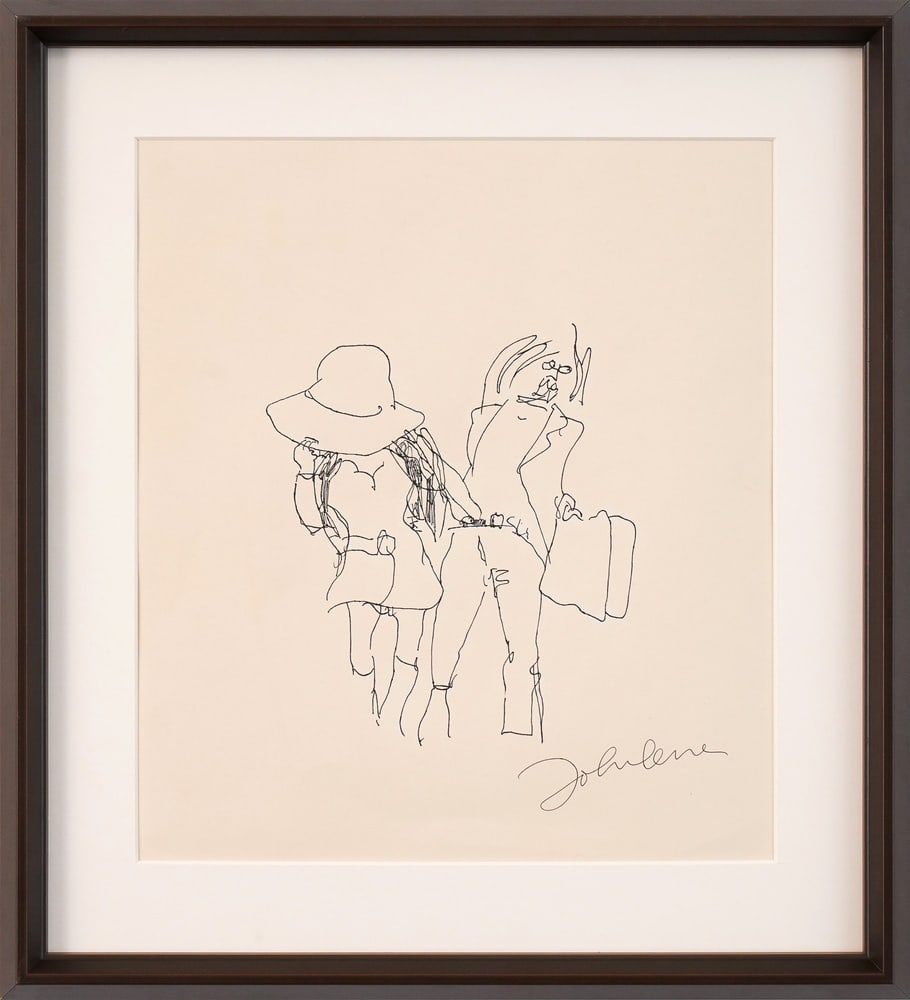 John Lennon Signed Original Sketch: Image Dimensions: 15 x 13 in (38 x 33 cm) Framed Dimensions: 20 5/8 x 18 7/8 in (52.5 x 48 cm) Provenance and authentication: This collectible has undergone a rigorous forensic evaluation. The signatu