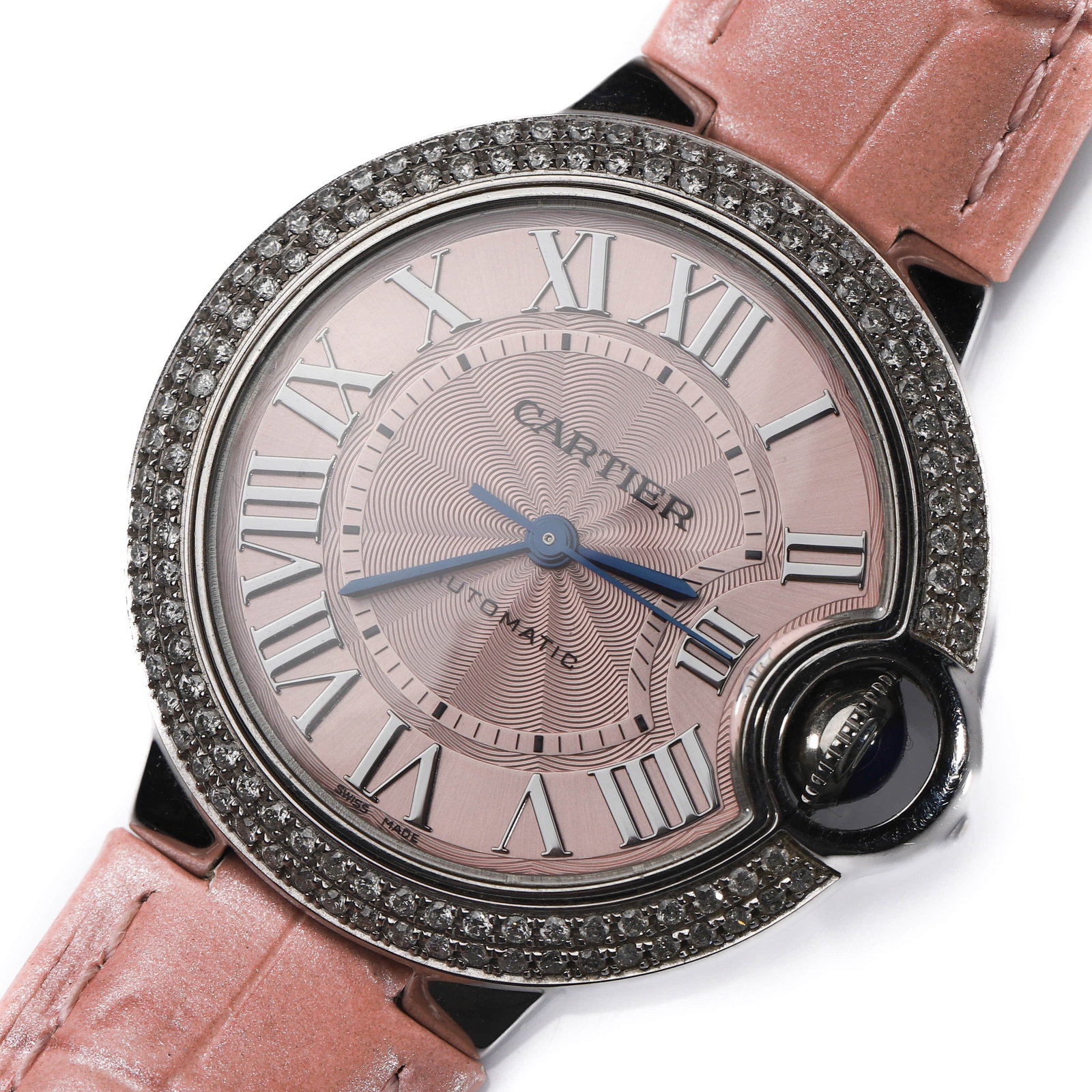 CARTIER BALLON BLEU STAINLESS STEEL DIAMOND-SET AUTOMATIC WRISTWATCH (1 of 7)