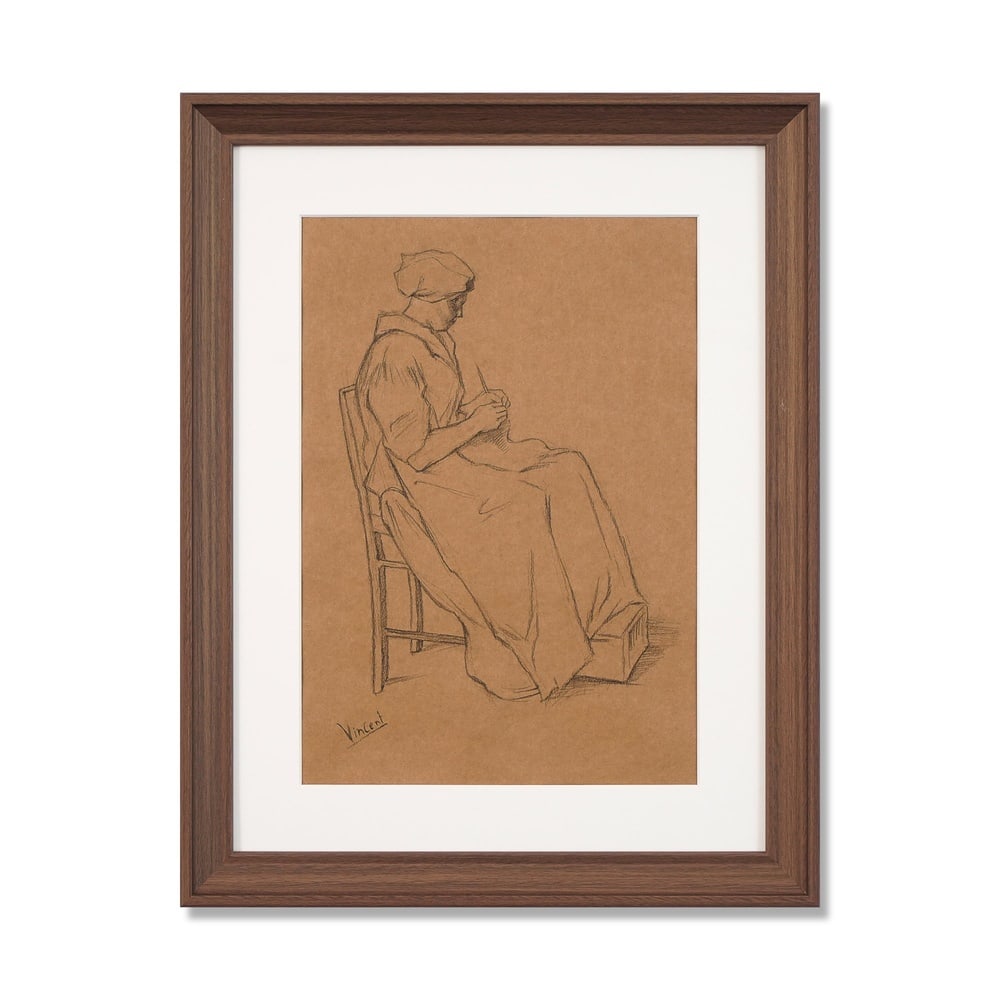 VINCENT VAN GOGH (1853-1890), ATTRIBUTED TO, PENCIL ON PAPER: Signed (lower left) Image Dimensions: 15 1/4 x 10 5/8 in (38.8 x 26.9 cm) Framed Dimensions: 16 1/2 x 21 1/4 in (42 x 54 cm) This painting comes with COA. Vincent van Gogh's early drawings of peasant